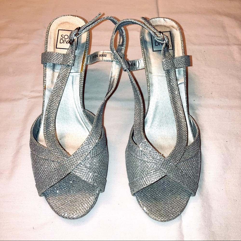 Sole Diva Glitter Shoe in Silver